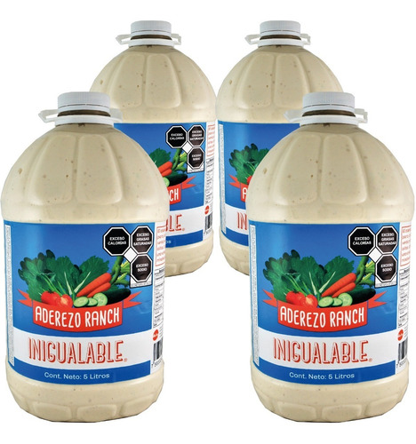 Imagen 1 de 3 de Inigualable Aderezo Ranch Alitas Caja 4 Garrafa 5 L Ensalada
