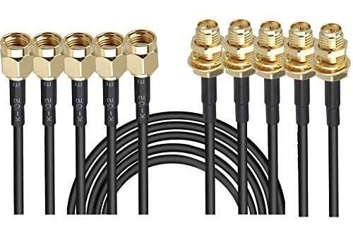 Cable Coaxial Joinsi 5 Unidades Wifi Antena Lan -negro