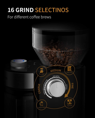 Molinillo De Café Shardor 2.0, Eléctrico, 16 Configuraciones