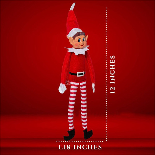 Decoración Navideña, 4 Muñecos Elfos Navideños Rojos