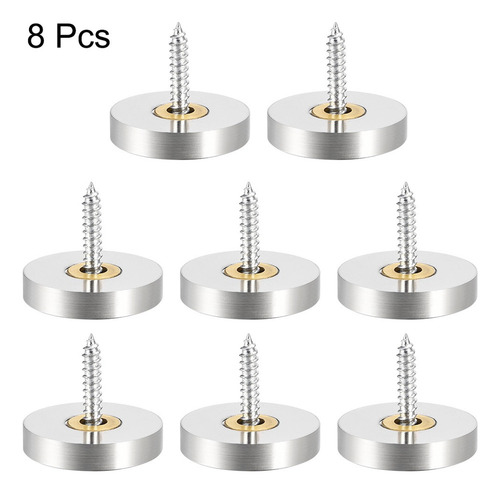 8 Tornillo Para Espejo Con Tapa Decorativa 25mm D. 3.5x25mm