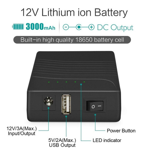 Talentcell Portatil 5 V / 12 V Dc Bateria De Ion Litio Pa