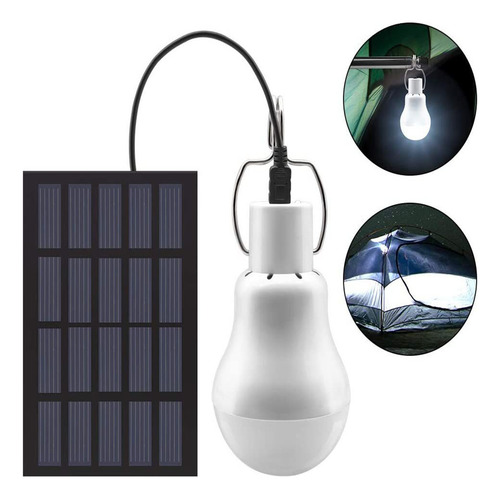 Bombilla Led Solar Monocristalina Portátil Con Recarga Usb