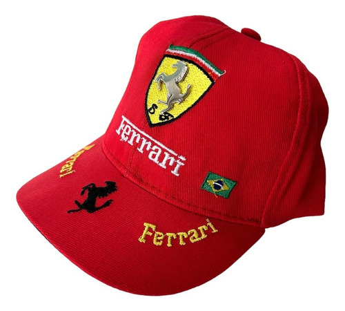 Boné Ferrari Infantil Scuderia Mirim Crianças Menino Menina Vermelho 1 Até 5 Anos
