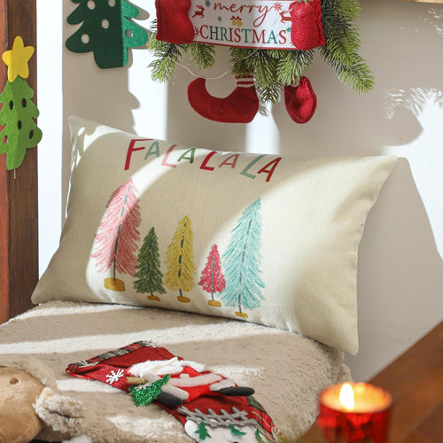 Fundas De Almohada De Navidad De 12 X 20 Pulgadas, Decoracio