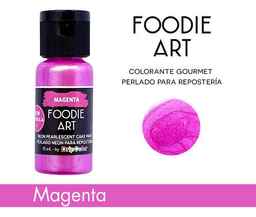 Colorante Comestible Foodie Art Perlado Neon Magenta Cake
