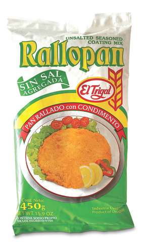 Pan Rallado Sin Sal Rallopan 450 Grs
