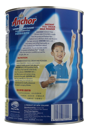 Ancla Leche Entera Leche En Polvo -900g / 2 Libras