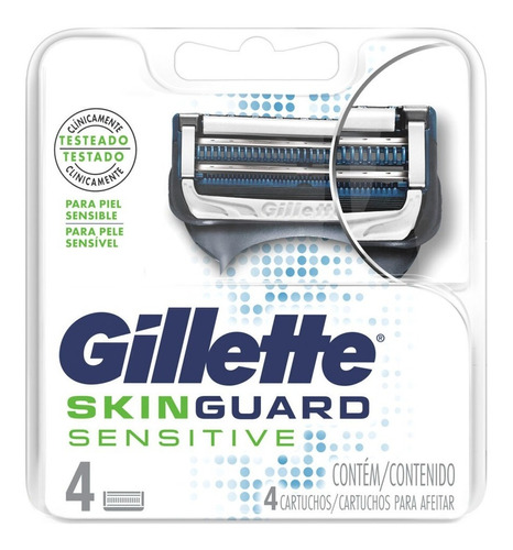 Repuestos De Afeitar Gillette Skinguard Piel Sensible 4 Und