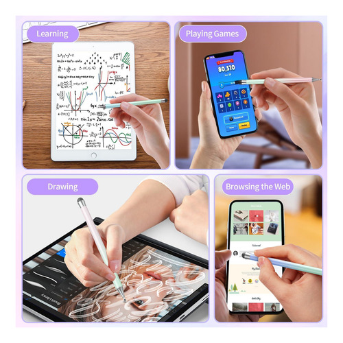 Pen Con Pantalla Táctil (4pcs), 2 En 1 Lápiz De Lápiz Para Y