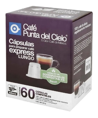 Cafe Express Lungo Punta Del Cielo 60 Capsulas Nespresso 