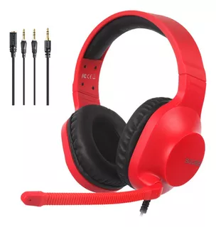 Auriculares multiplataforma para juegos Sades Spirits para PS4 Ps5 Vr Xbox Cel PC portátil Nintendo Switch Auriculares con micrófono rojo