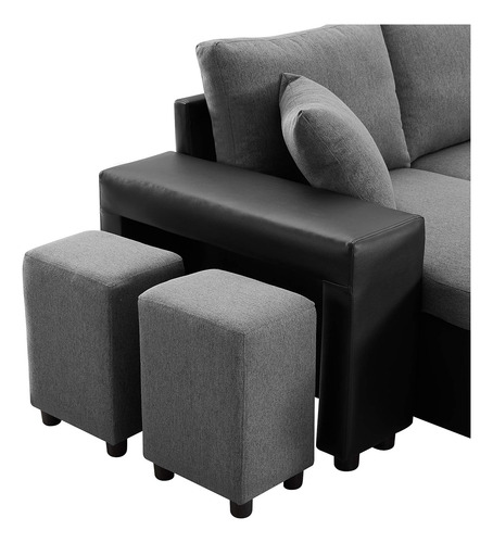 Biadnbz Sofá Modular Convertible De 92.5 Pulgadas De Lino En