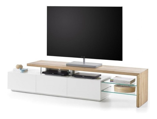 Imagen 2 de 4 de Mueble De Tv Moderno Ref: Fantasy Lacado Y Madera Natural