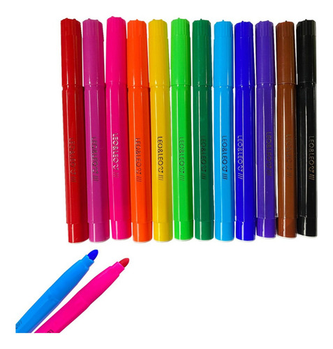 Canetinha Caneta Hidrocor Big 12 Cores Ponta Grossa