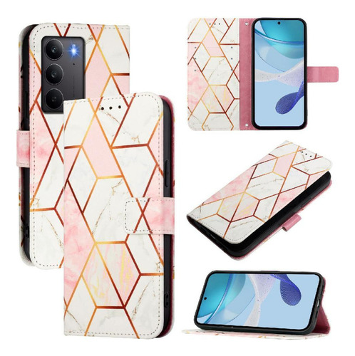 Funda Para Realme C75 4g Pu Cartera De Cuero Patrón De