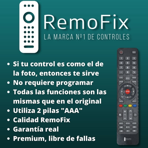 Baterias de controle remoto Remofix Smart TV compatíveis com Tcl D1