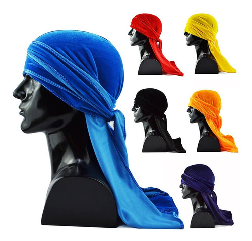 6 Bandana Durag Wave Terciopelo Sombreros Turbante Piratas