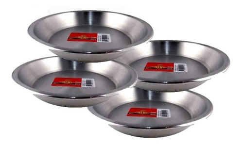 4 Moldes Pizza Tartera Tarteleta  Individual Aluminio  16cm