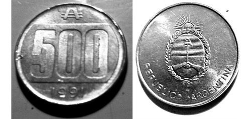 6 Monedas Antiguas Argentinas - Australes 1989-1990-1991 (Usado)