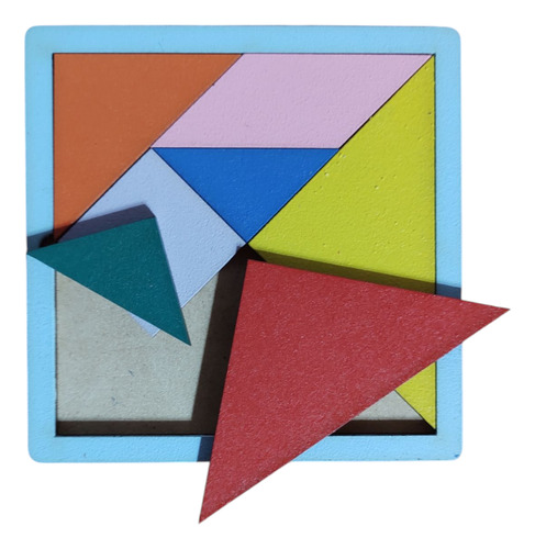 Tangram Puzzle Juego Matemáticas Didáctico Mdf Madera