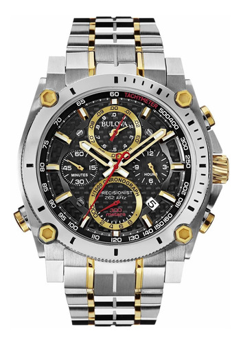 Reloj Hombre Bulova 98b228 Cuarzo Pulso Bicolor En Acero