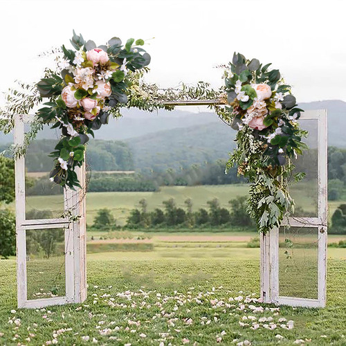 Conjunto De Flores De Arco De Casamento Artificiais Rosa