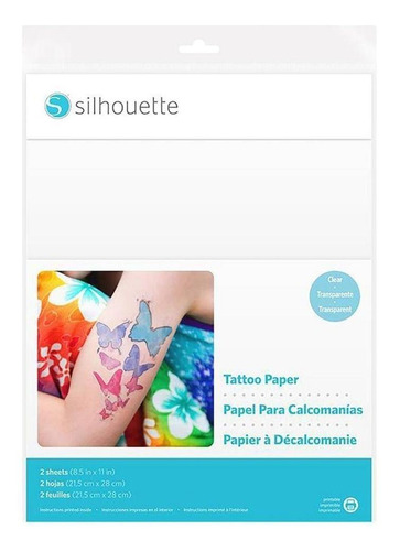 2 Hojas Papel Tatuajes Temporales Crear Diseñar Silhouette