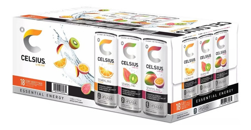 Celsius Bebida Energetica Sparkling 18 Pack Importado 355ml