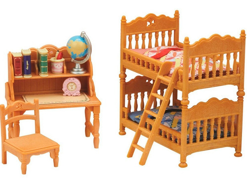 Sylvanian Families Cama Cucheta Niños Set Escritorio Juguete