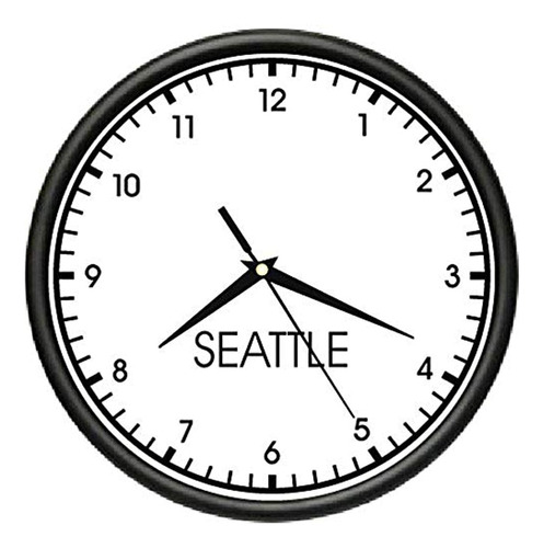 Reloj De Pared Seattle Time Zona Horaria Mundial Reloj Ofici