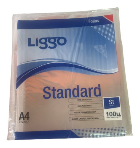 Folios A4 Pp. 35 Mic Liggo Cristal Paq. X 1000u Borde Blanco