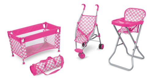 Set Coche Silla De Comer Y Practicuna Muñecas 1813776 Shine
