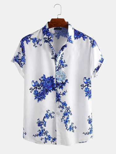 Camisa Beachwear Premium Ink Painting Para Hombre