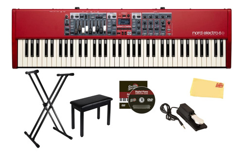 Nord 73 Note Electro 6d Stage Piano Bundle Soporte Pedal Dvd