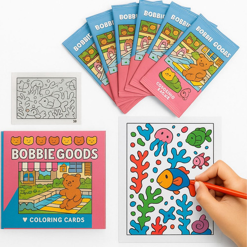 Bob Goods Desenho De Colorir Bobbie Goods Colecionável Kit10 Com 40 Cards Para Pintar
