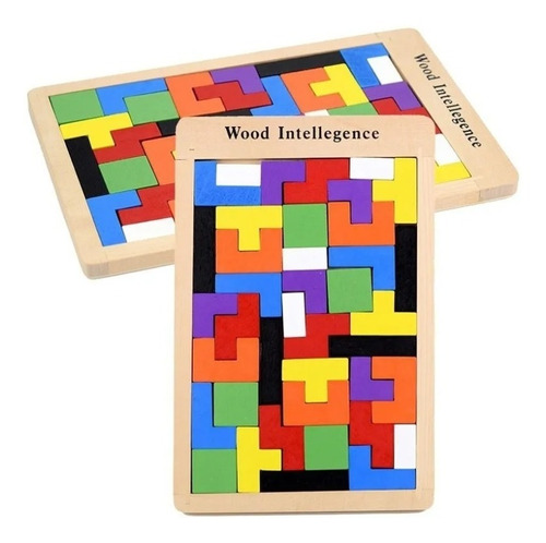 Juego Didáctico Rompecabezas Tetris Madera Met. Montessori 