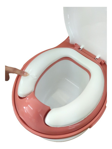 Baño Entrenador Acojinado Con Sonido Y Antiderrapante Color Rosa
