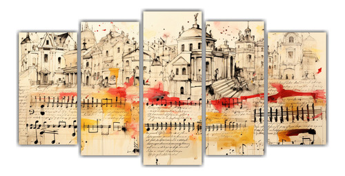 150x75cm Set 5 Telas Creatividad Abstract Salzburg Música M