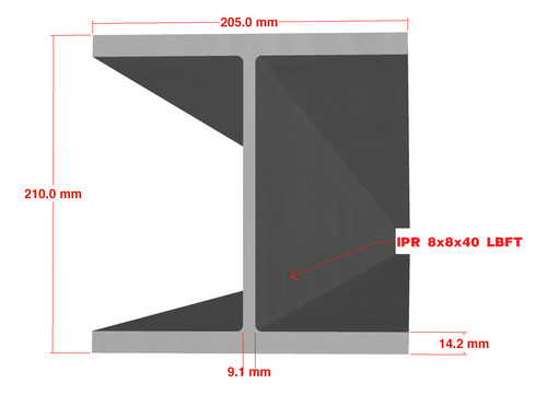 Viga Ipr 8 X 8 X 59.5 Kg/ml En 12.20 M Acero Estructural