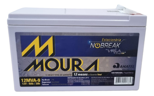 Bateria Para Nobreak Moura 12mva9 12v 9ah
