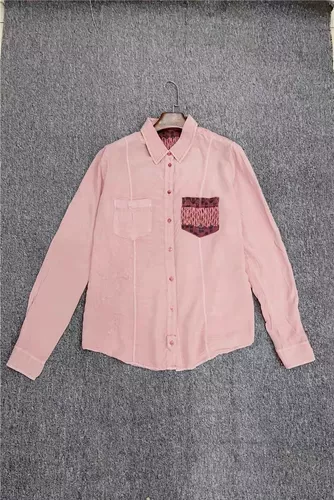 Desigual Camisa tejida de manga larga para hombre, Caqui