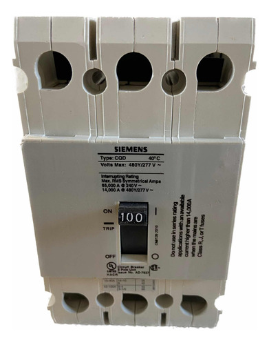 Interruptor Termo Magnético Siemens.3p 100a