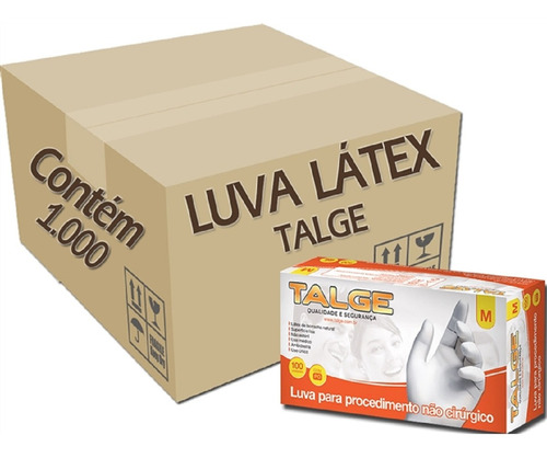 Luva De Látex Com Pó C/1.000 Talge Frete Gratis 