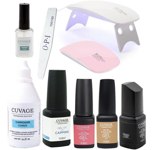 Imagen 1 de 10 de Kit Kapping Uñas Gel Uv Led + Cabina + Semipermanente Cuvage
