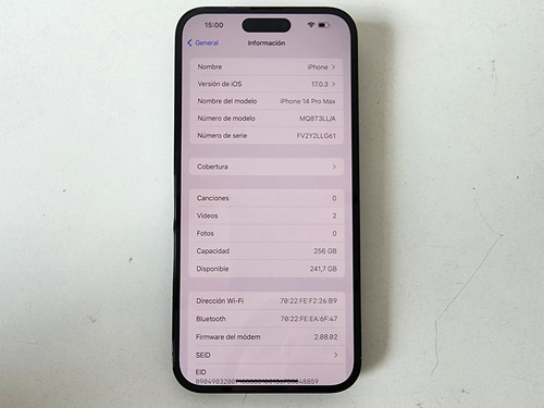 iPhone 14 Pro Max 256 Gb Bateria Al 97% + Caja Y Cable
