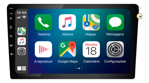Central Multimídia Slim Mp5 9 Pol Bluetooth Carplay Premium