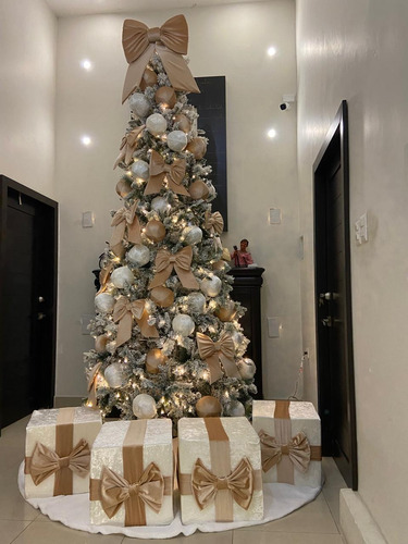 Arbol De Navidad 3.35cm Con Luces Y Decoracion