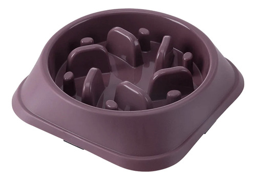 Plato De Alimentación Lenta Para Perro Comederos Color Lila