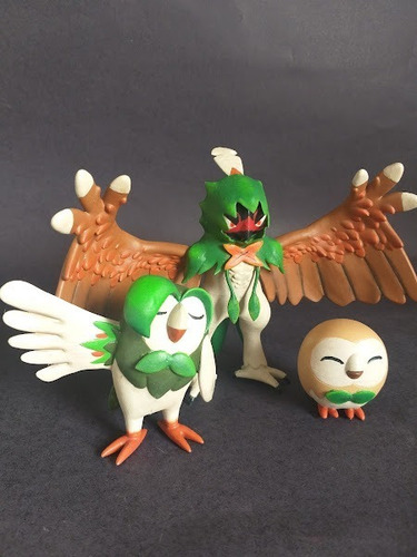 Figure Action Pokemon Trio Rowlet, Dartrix E Decidueye 12cm